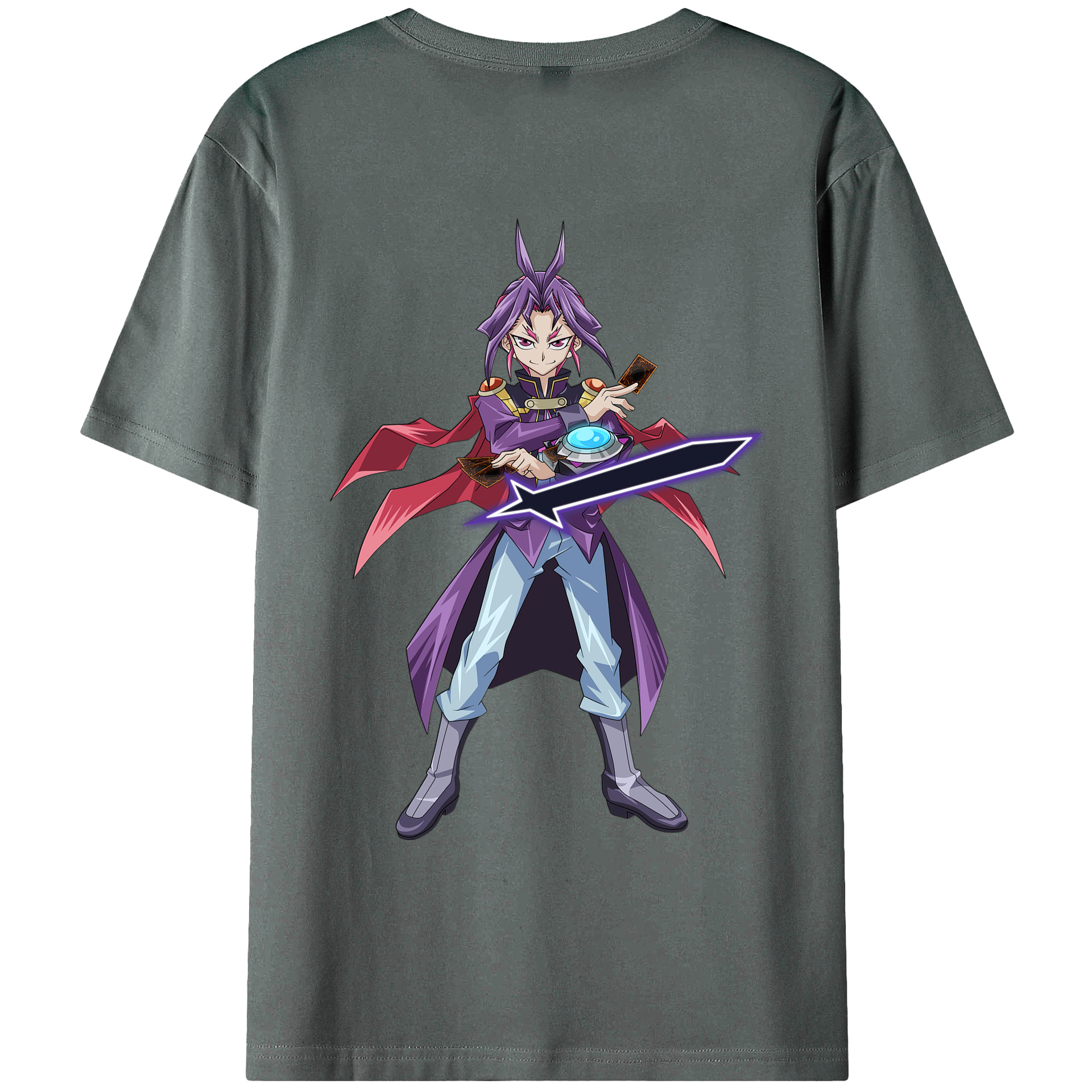 （画像用） 遊☆戯☆王 Yu-Gi-Oh! 綿100％ メンズ半袖Tシャツ（バックプリント） 通気性